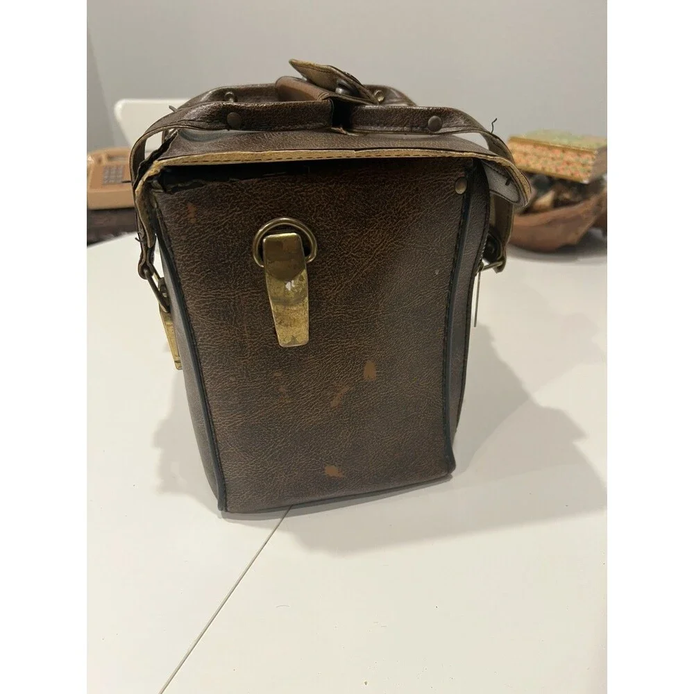 Genuine Cowhide Leather Camera Bag Vintage Rare